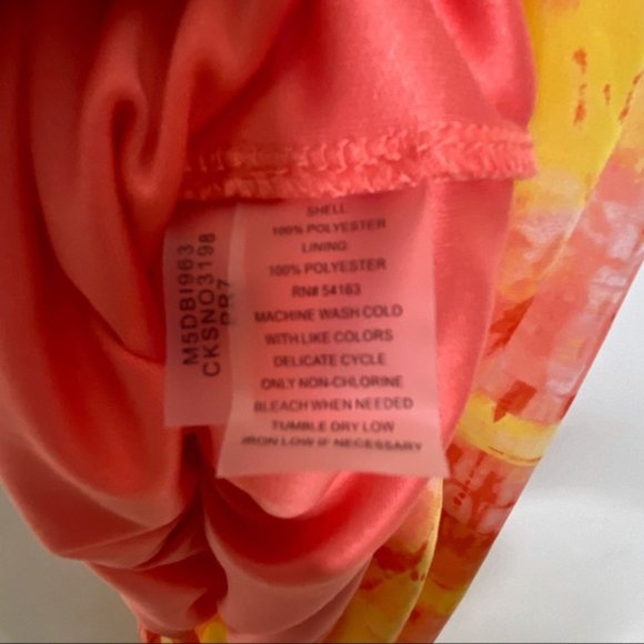 Calvin Klein Orange Tie Dye Sleeveless Maxi Dress Size 12 - Picture 8 of 8